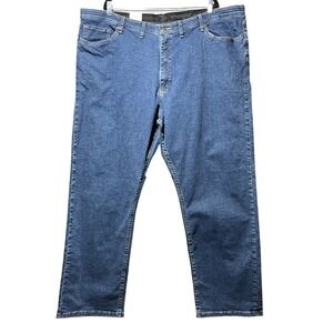 Wrangler Authentics Mens Straight Leg Classic Fit Blue Jeans 48x30 Stretch Denim